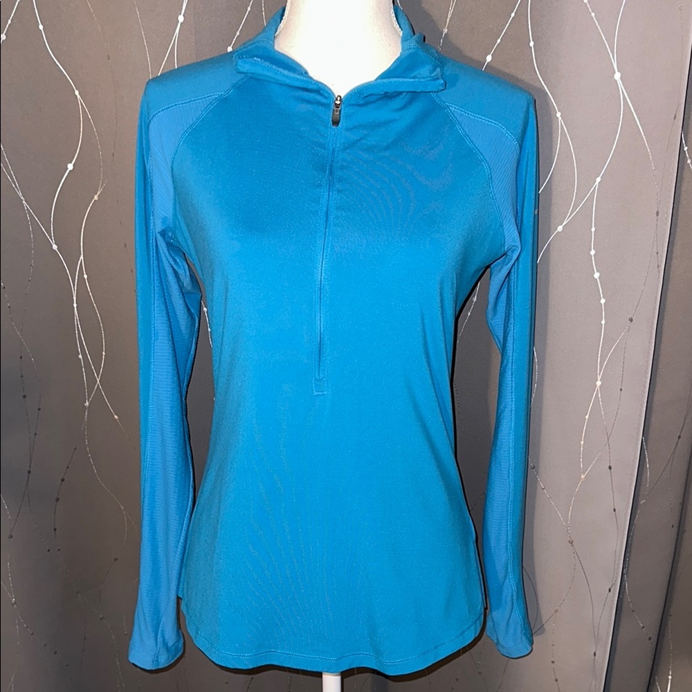 👙Columbia Women's Medium Teal Long Sleeve Quarter Zip Top